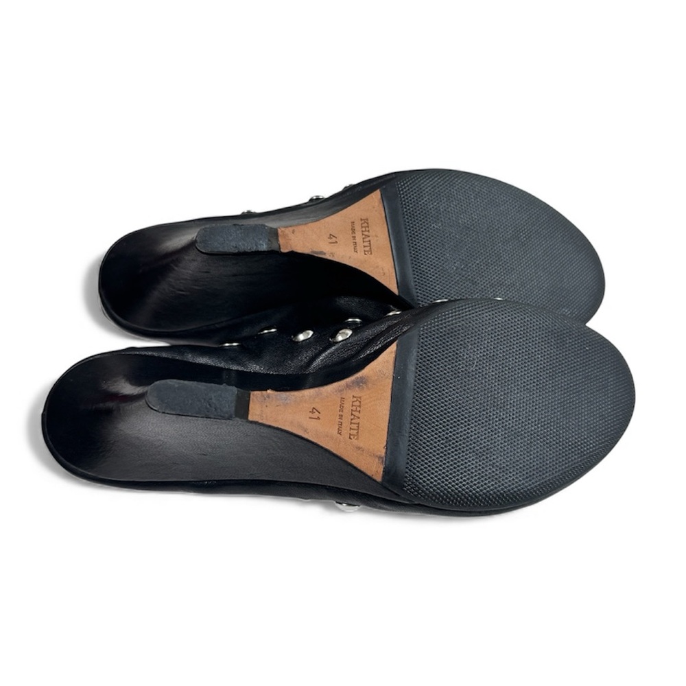 KHAITE The Apollo Studded Leather Wedge Mules - Picture 13 of 13